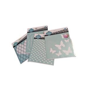 HEIDI SWAPP Craft Stencil 4 Package Lot 6 Pieces Butterflies Dots, Heart, Star